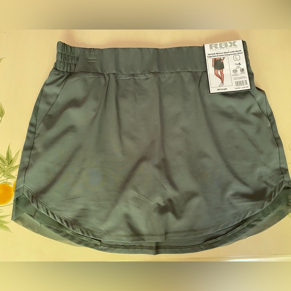 RBX slate green Athletic Skort size large